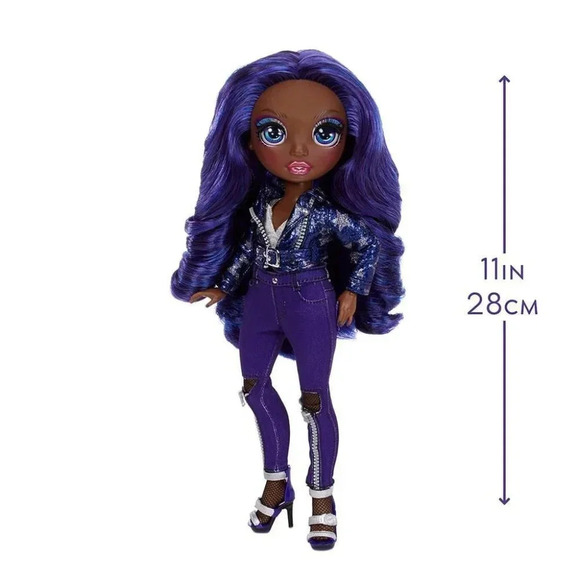 MGA Rainbow High Krystal Bailey Fashion  Doll Dark Purple Sparkle Series New - Picture 3 of 6